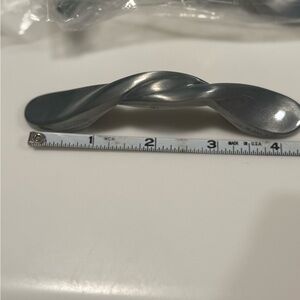 Brushed pewter arch pull 3 inch center drawer cabinet set of four